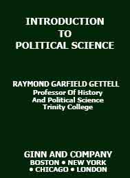 Introduction To Political Science By Raymond Garfield Gettell